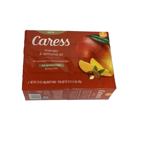 CARESS bar soap 8 pack 3.75 oz each MANGO & ALMOND OIL - Picture 1 of 2